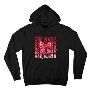 Dog Mama Valentines Day Heart Coquette Bow Mom Valentine Tall Hoodie