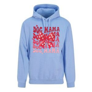 Dog Mama Valentines Day Heart Coquette Bow Mom Valentine Unisex Surf Hoodie