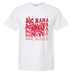 Dog Mama Valentines Day Heart Coquette Bow Mom Valentine Garment-Dyed Heavyweight T-Shirt