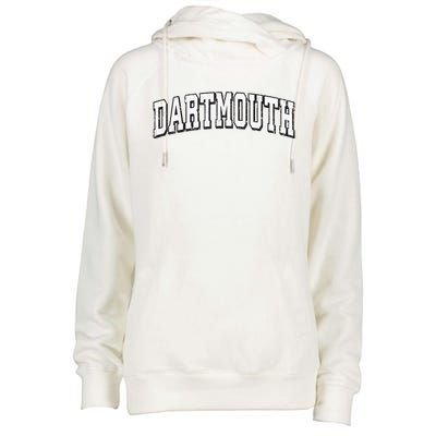 Dartmouth Massachusetts Vintage Athletic Sports B&W Print Womens Funnel Neck Pullover Hood