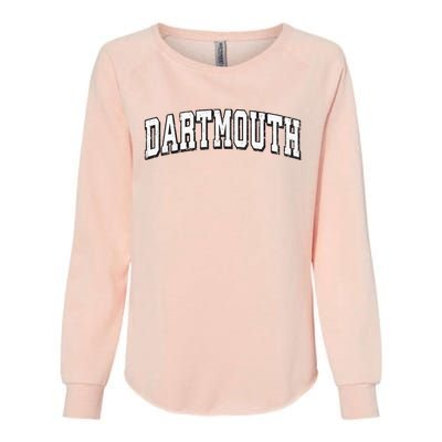 Dartmouth Massachusetts Vintage Athletic Sports B&W Print Womens California Wash Sweatshirt