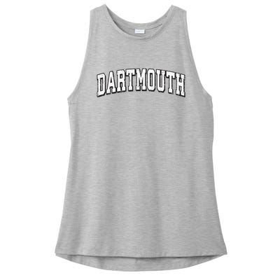 Dartmouth Massachusetts Vintage Athletic Sports B&W Print Ladies PosiCharge Tri-Blend Wicking Tank