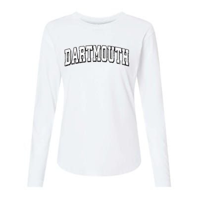 Dartmouth Massachusetts Vintage Athletic Sports B&W Print Womens Cotton Relaxed Long Sleeve T-Shirt