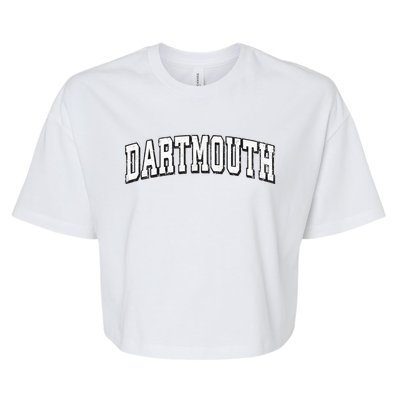 Dartmouth Massachusetts Vintage Athletic Sports B&W Print Bella+Canvas Jersey Crop Tee