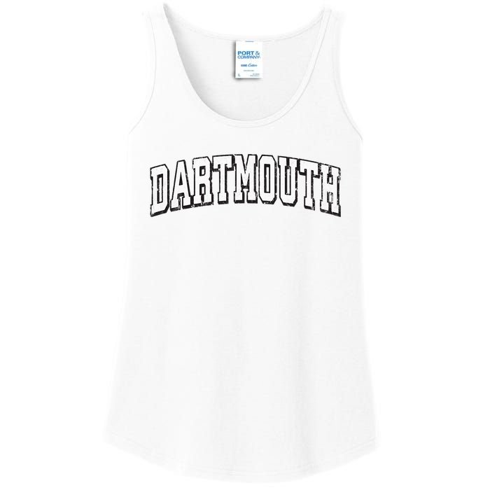 Dartmouth Massachusetts Vintage Athletic Sports B&W Print Ladies Essential Tank