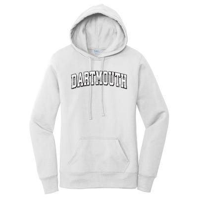 Dartmouth Massachusetts Vintage Athletic Sports B&W Print Women's Pullover Hoodie