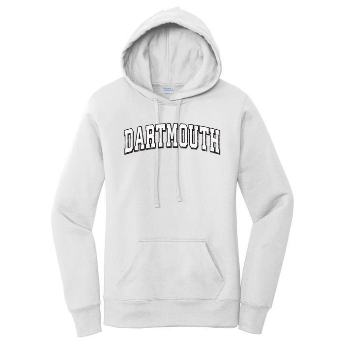 Dartmouth Massachusetts Vintage Athletic Sports B&W Print Women's Pullover Hoodie