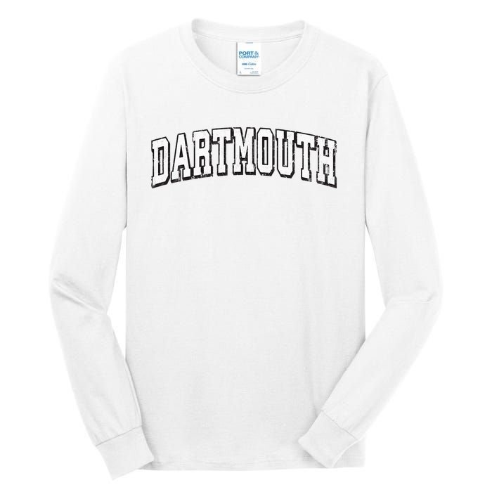 Dartmouth Massachusetts Vintage Athletic Sports B&W Print Tall Long Sleeve T-Shirt