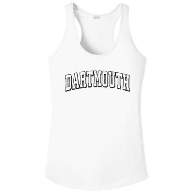 Dartmouth Massachusetts Vintage Athletic Sports B&W Print Ladies PosiCharge Competitor Racerback Tank