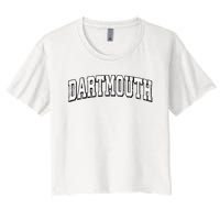 Dartmouth Massachusetts Vintage Athletic Sports B&W Print Women's Crop Top Tee