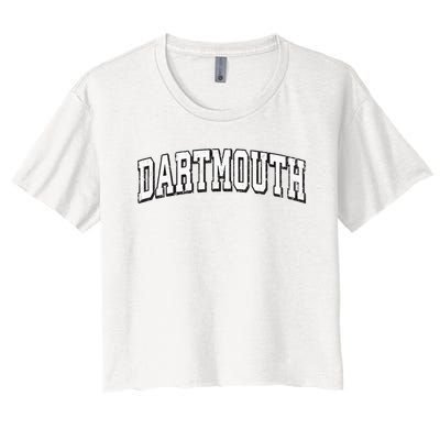 Dartmouth Massachusetts Vintage Athletic Sports B&W Print Women's Crop Top Tee