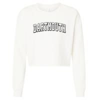 Dartmouth Massachusetts Vintage Athletic Sports B&W Print Cropped Pullover Crew