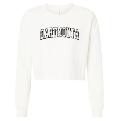 Dartmouth Massachusetts Vintage Athletic Sports B&W Print Cropped Pullover Crew