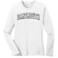 Dartmouth Massachusetts Vintage Athletic Sports B&W Print Ladies Long Sleeve Shirt