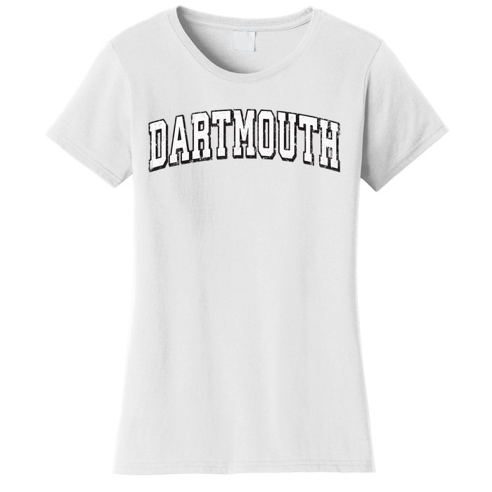 Dartmouth Massachusetts Vintage Athletic Sports B&W Print Women's T-Shirt