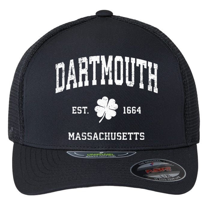 Dartmouth Massachusetts Vintage Shamrock Sports Flexfit Unipanel Trucker Cap