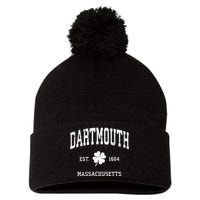 Dartmouth Massachusetts Vintage Shamrock Sports Pom Pom 12in Knit Beanie