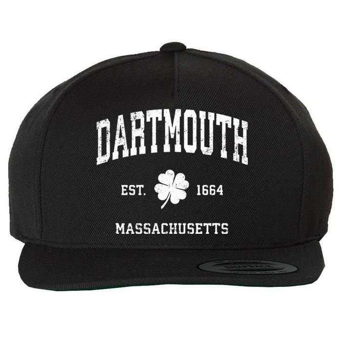 Dartmouth Massachusetts Vintage Shamrock Sports Wool Snapback Cap