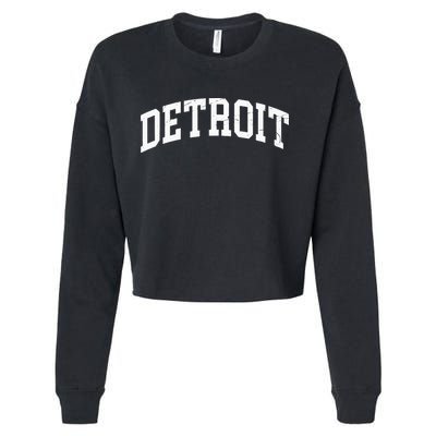 Detroit Michigan Vintage Worn Design Classic Cropped Pullover Crew