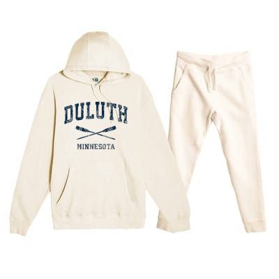 Duluth Minnesota Vintage Nautical Paddles Sports Oars Premium Hooded Sweatsuit Set