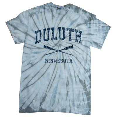 Duluth Minnesota Vintage Nautical Paddles Sports Oars Tie-Dye T-Shirt