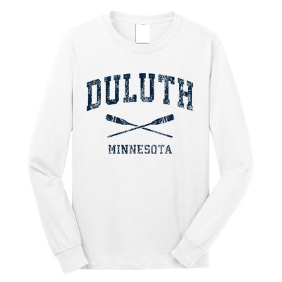 Duluth Minnesota Vintage Nautical Paddles Sports Oars Long Sleeve Shirt