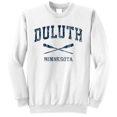 Duluth Minnesota Vintage Nautical Paddles Sports Oars Sweatshirt