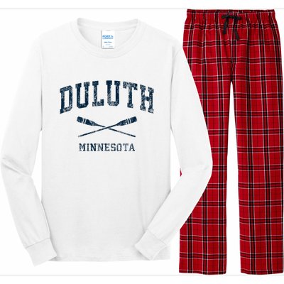 Duluth Minnesota Vintage Nautical Paddles Sports Oars Long Sleeve Pajama Set