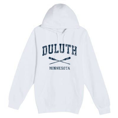 Duluth Minnesota Vintage Nautical Paddles Sports Oars Premium Pullover Hoodie