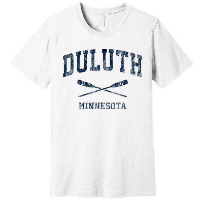 Duluth Minnesota Vintage Nautical Paddles Sports Oars Premium T-Shirt