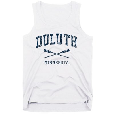 Duluth Minnesota Vintage Nautical Paddles Sports Oars Tank Top