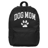 Dog Mom Vintage Distressed Design Funny Dog Paw 16 in Basic Backpack