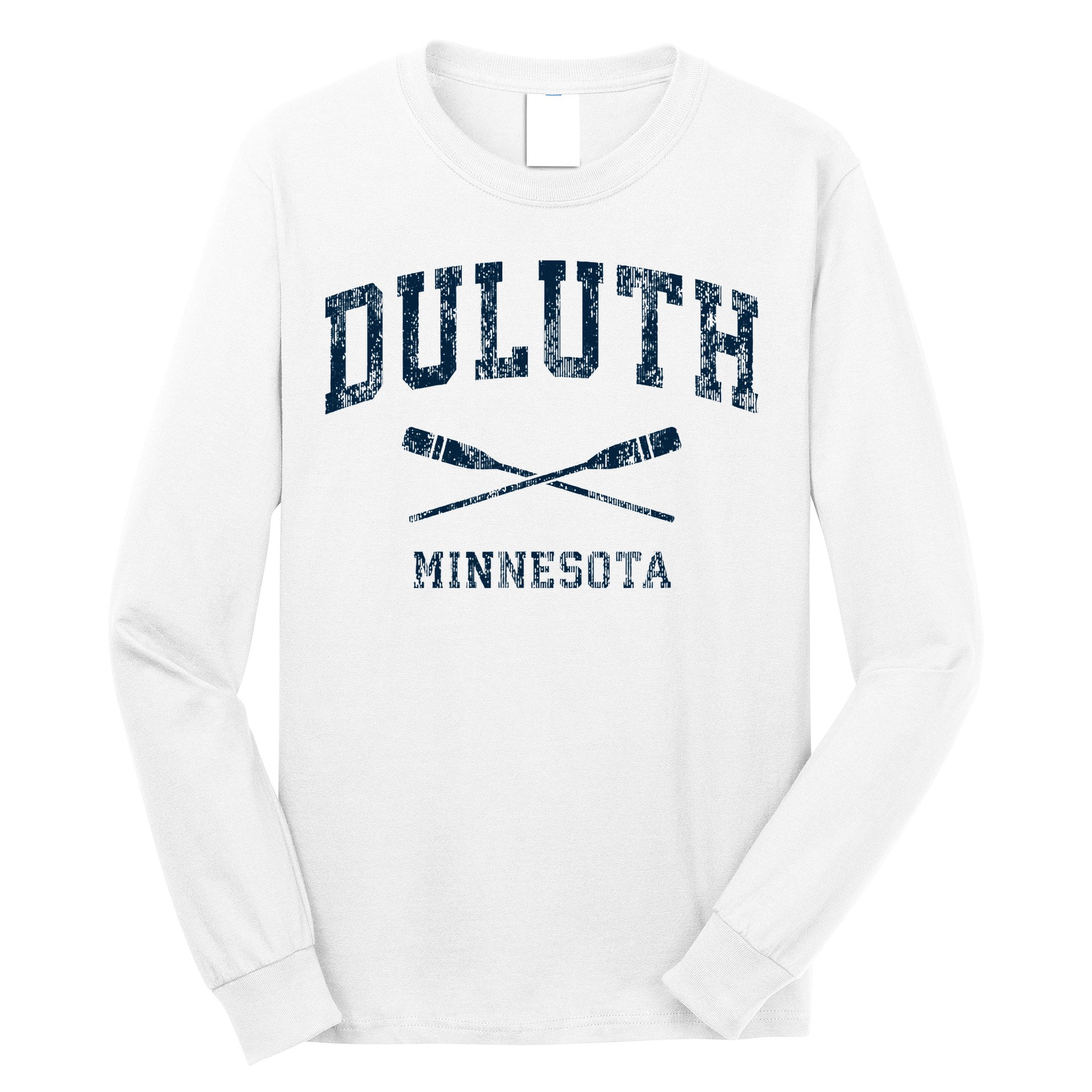 Duluth Minnesota Vintage Nautical Paddles Sports Oars Long Sleeve Shirt