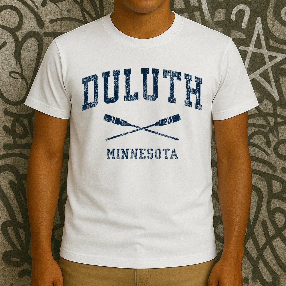 Duluth Minnesota Vintage Nautical Paddles Sports Oars T-Shirt