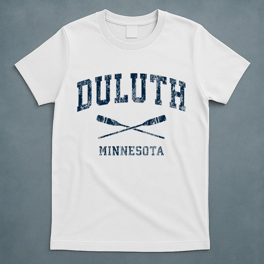Duluth Minnesota Vintage Nautical Paddles Sports Oars T-Shirt