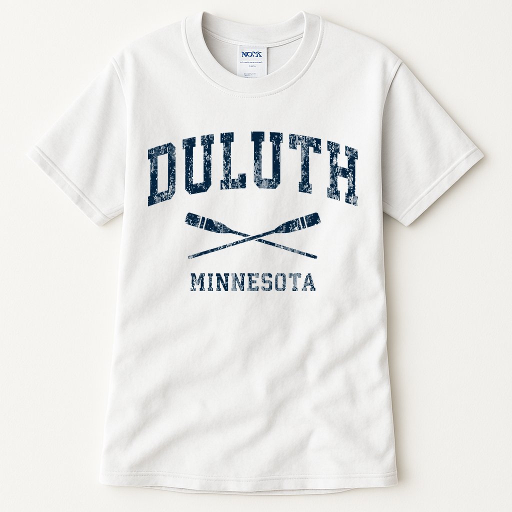Duluth Minnesota Vintage Nautical Paddles Sports Oars Tall T-Shirt