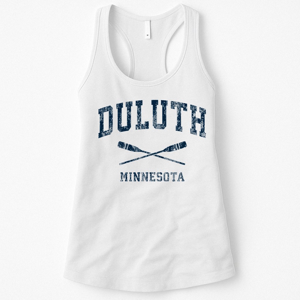 Duluth Minnesota Vintage Nautical Paddles Sports Oars Womens Tank Top