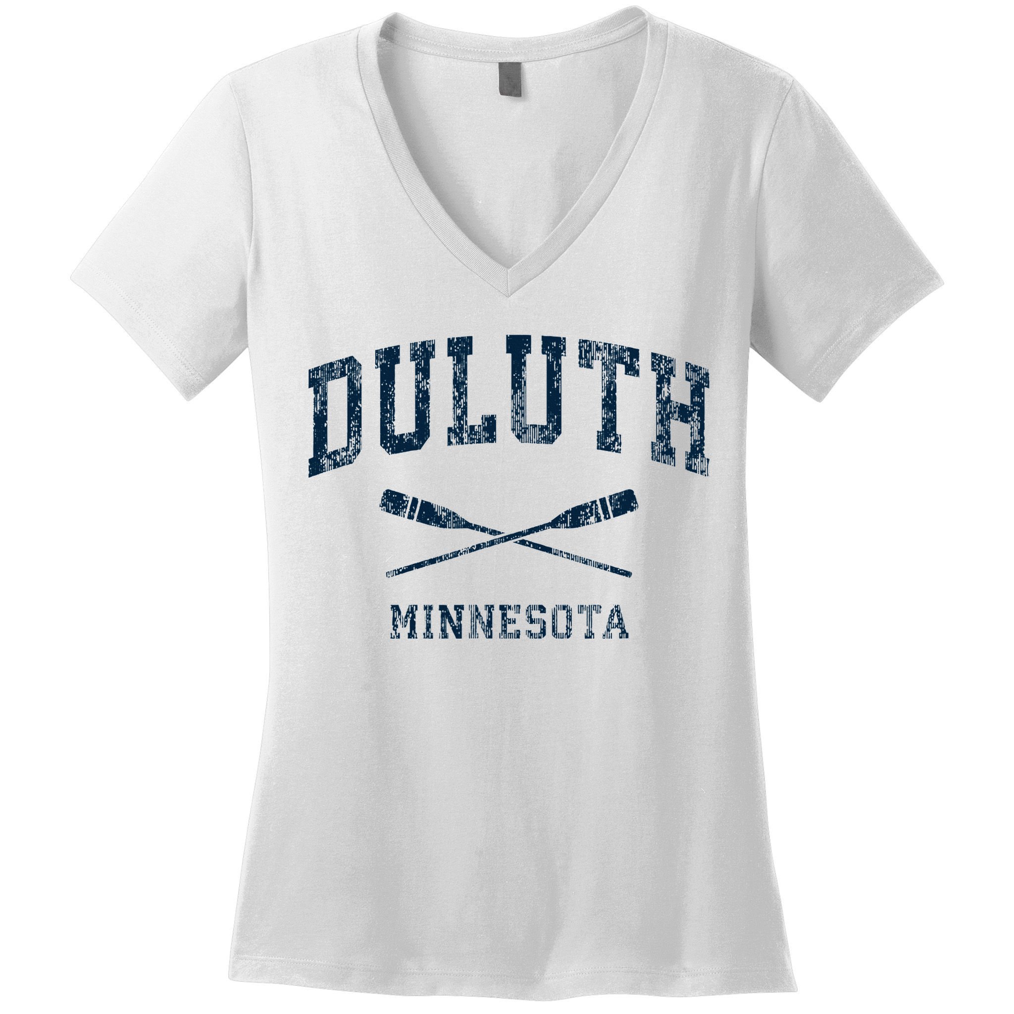 Duluth Minnesota Vintage Nautical Paddles Sports Oars Women's V-Neck T-Shirt
