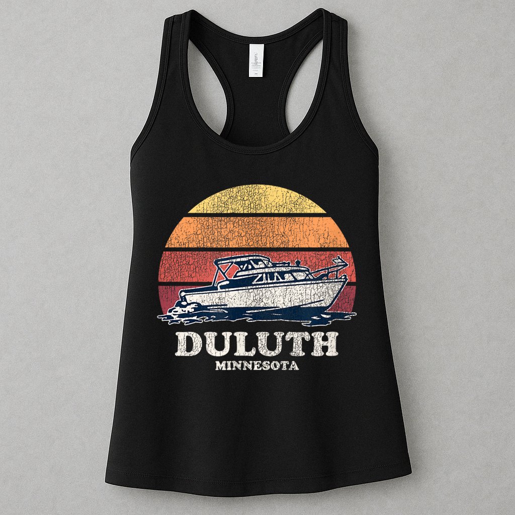 Duluth MN Vintage Boating 70s Retro Boat Womens Tank Top