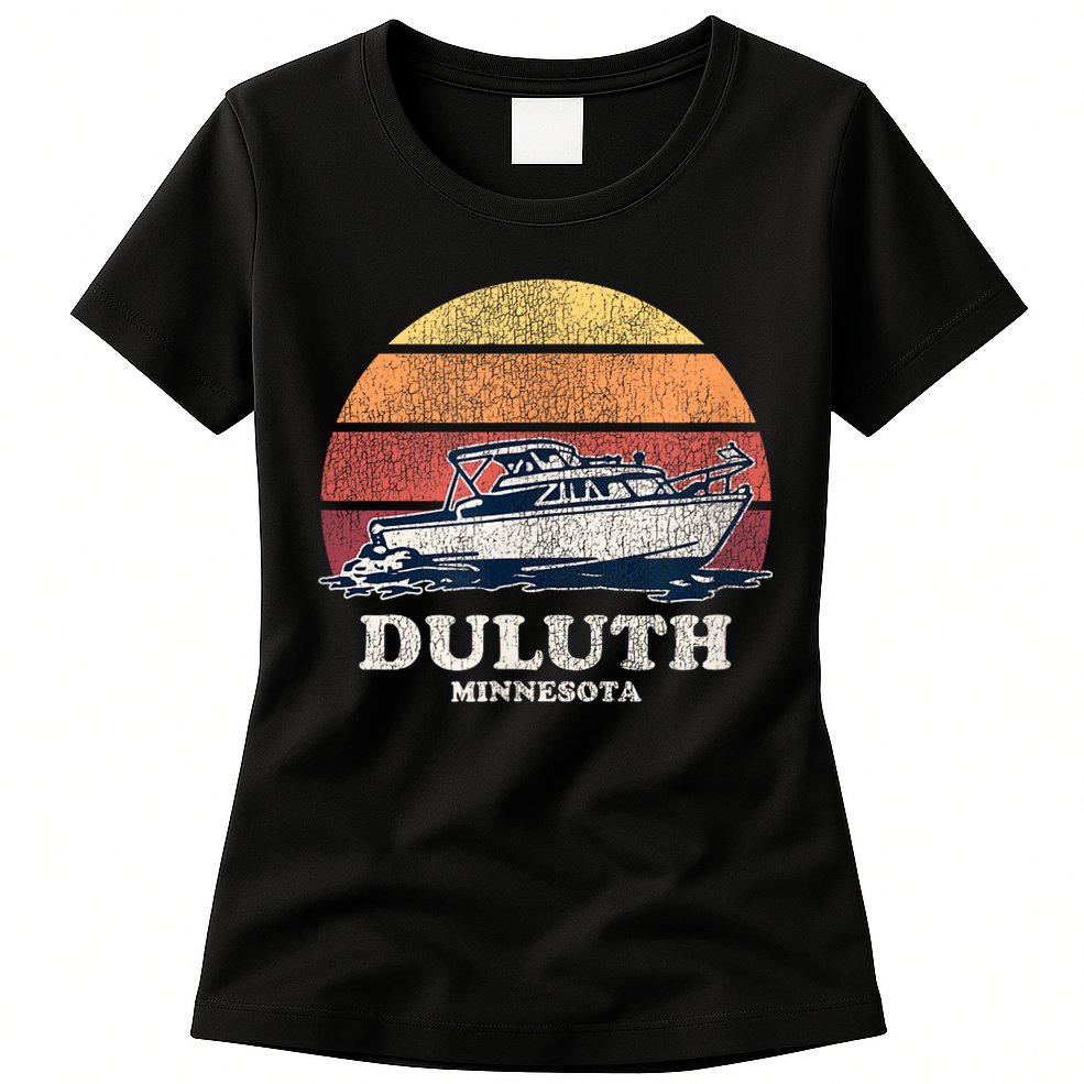 Duluth MN Vintage Boating 70s Retro Boat Womens T-Shirt