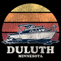 Duluth MN Vintage Boating 70s Retro Boat Womens T-Shirt