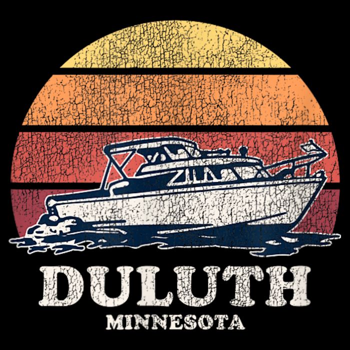 Duluth MN Vintage Boating 70s Retro Boat Womens T-Shirt
