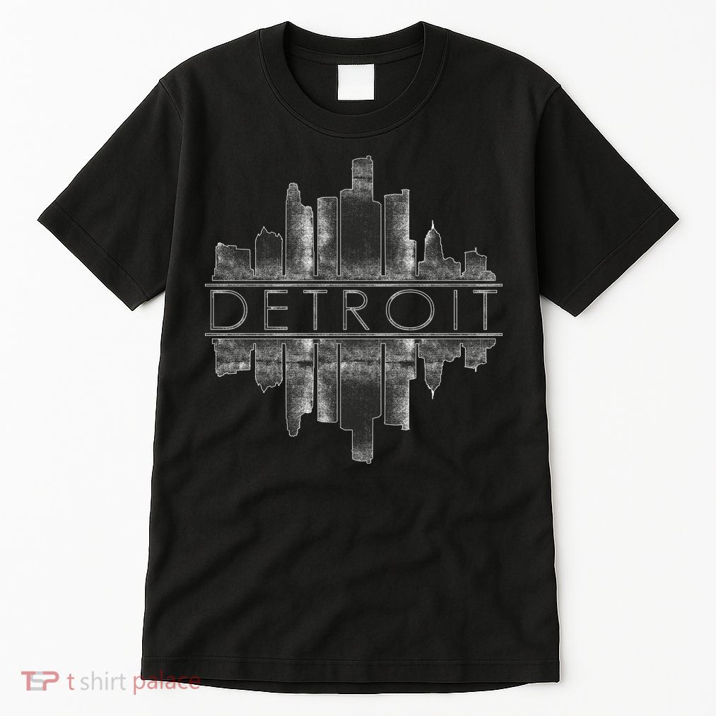 Detroit Mirrored Vintage Skyline Tall T-Shirt