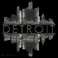 Detroit Mirrored Vintage Skyline Tall T-Shirt