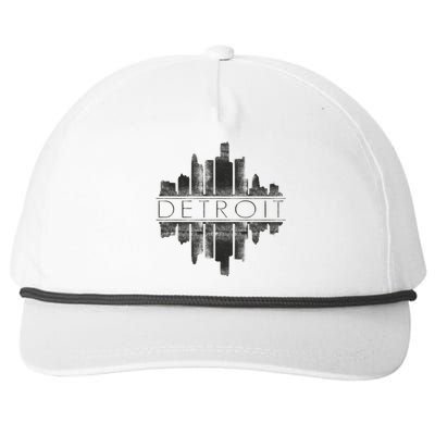 Detroit Mirrored Vintage Skyline Snapback Five-Panel Rope Hat