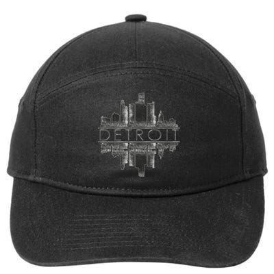 Detroit Mirrored Vintage Skyline 7-Panel Snapback Hat