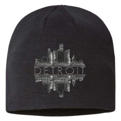 Detroit Mirrored Vintage Skyline Sustainable Beanie