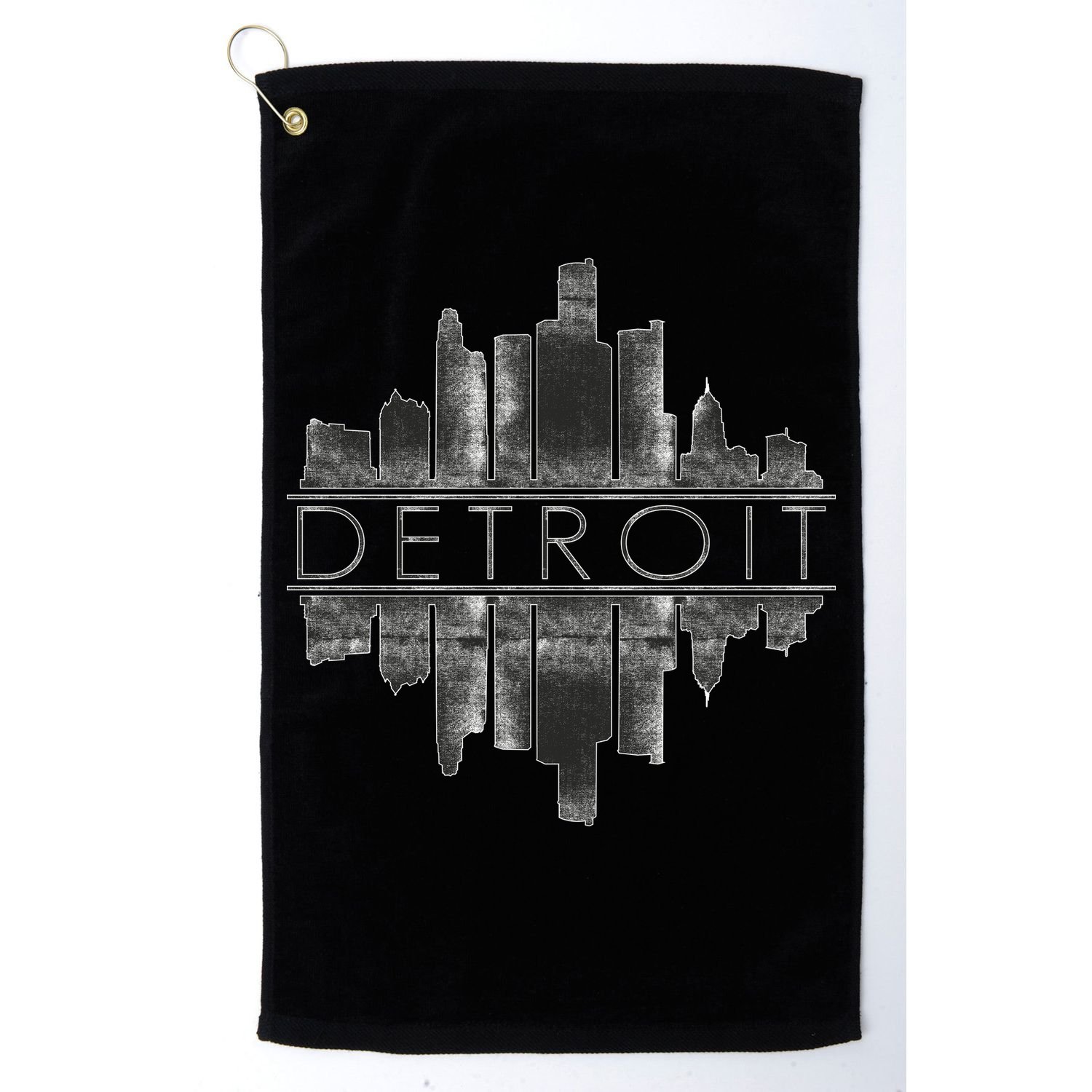 Detroit Mirrored Vintage Skyline Golf Towel
