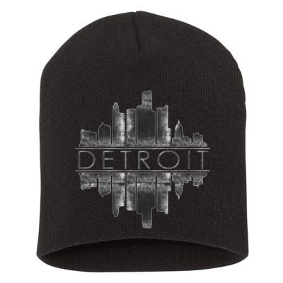 Detroit Mirrored Vintage Skyline Short Acrylic Beanie