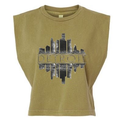 Detroit Mirrored Vintage Skyline Garment-Dyed Women's Muscle Tee